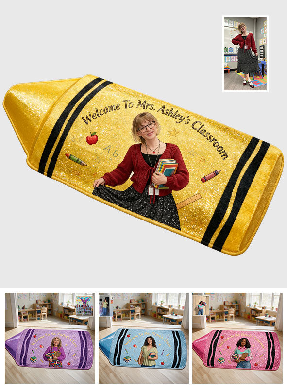 Welcome To My Class - Personalized Teacher Non-Slip Tufted Rug