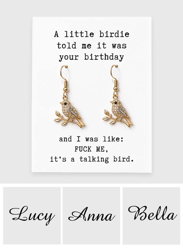 Happy Birthday - Personalized Birthday Earrings With Card