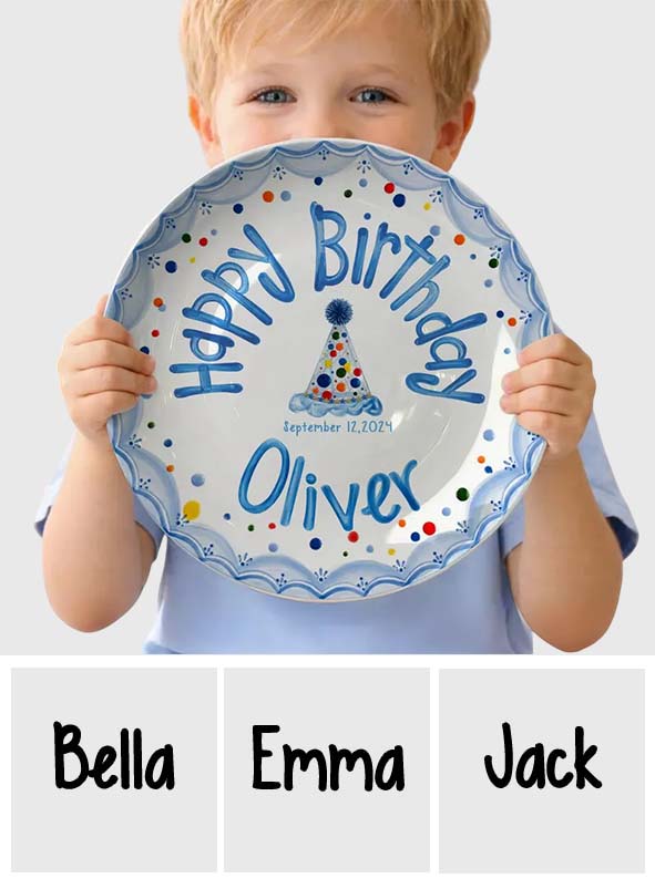 Happy Birthday - Personalized Birthday Ceramic Round Plate