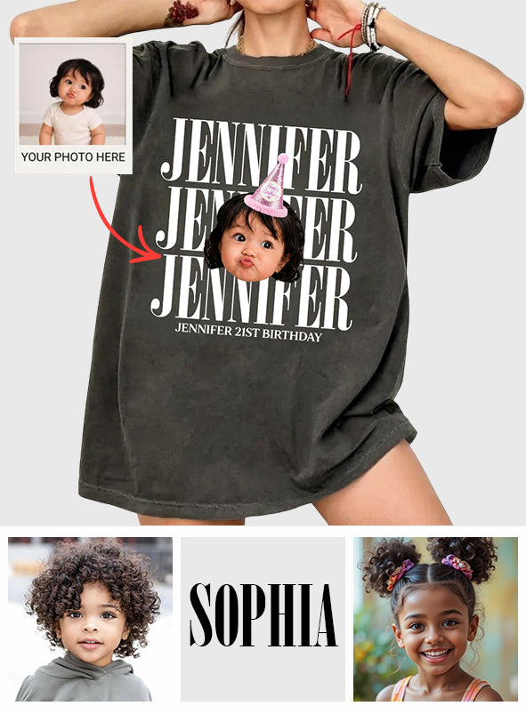 Birthday Gift - Personalized Birthday Washed T-Shirt