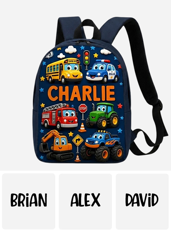 First Day of School, Back To School Gift - Personalized Kid Changeable Leather Patch Backpack
