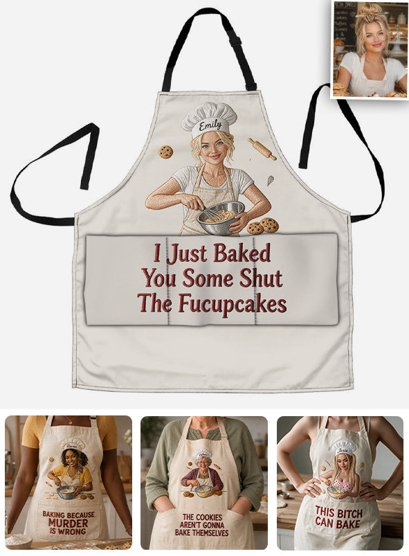 Shut The Fucupcakes - Personalized Baking Apron With Pockets