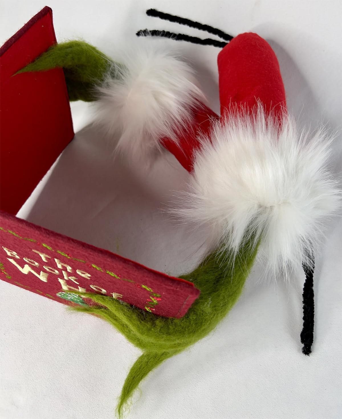 Grinch Christmas Tree Topper Decoration - Holiday Party Gifts Festive Red Book-Shaped