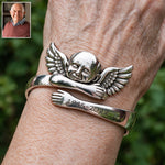 Your Wings Were Ready, But My Heart Was Not - Personalized Memorial Shaped Cuff Bracelet