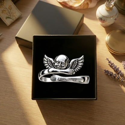 Your Wings Were Ready, But My Heart Was Not - Personalized Memorial Shaped Cuff Bracelet