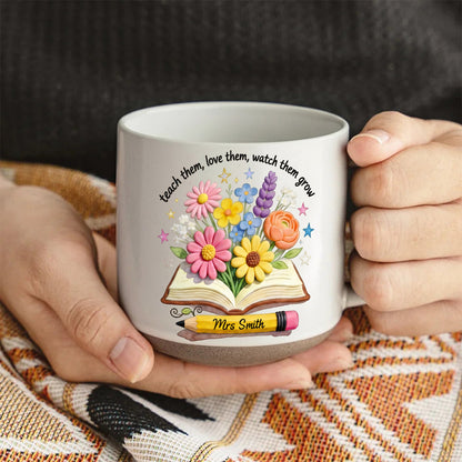 Teacher Gifts Boho Kraft - Personalized Teacher Printed Pottery Mug