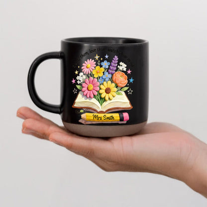 Teacher Gifts Boho Kraft - Personalized Teacher Printed Pottery Mug