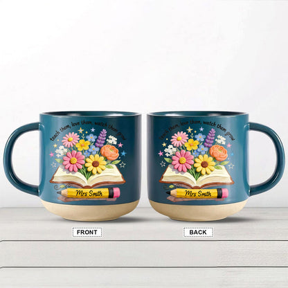 Teacher Gifts Boho Kraft - Personalized Teacher Printed Pottery Mug