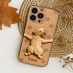 Pet Mom, Dog Lovers Gift Idea - Personalized Dog 3D Embossed Leather Phone Case