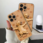 Pet Mom, Dog Lovers Gift Idea - Personalized Dog 3D Embossed Leather Phone Case