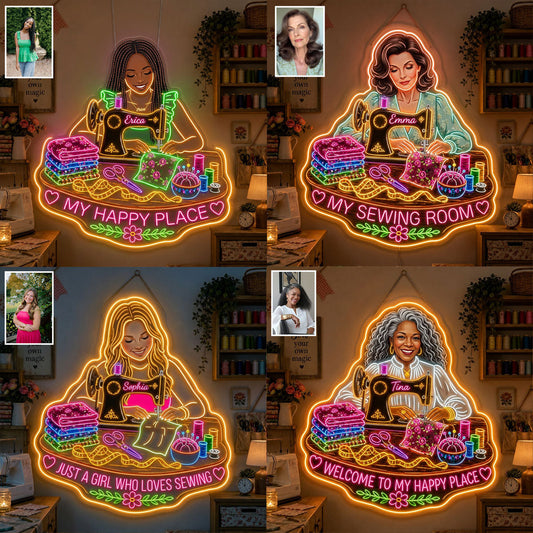 Love Sewing - Personalized Sewing Neon LED Light Sign
