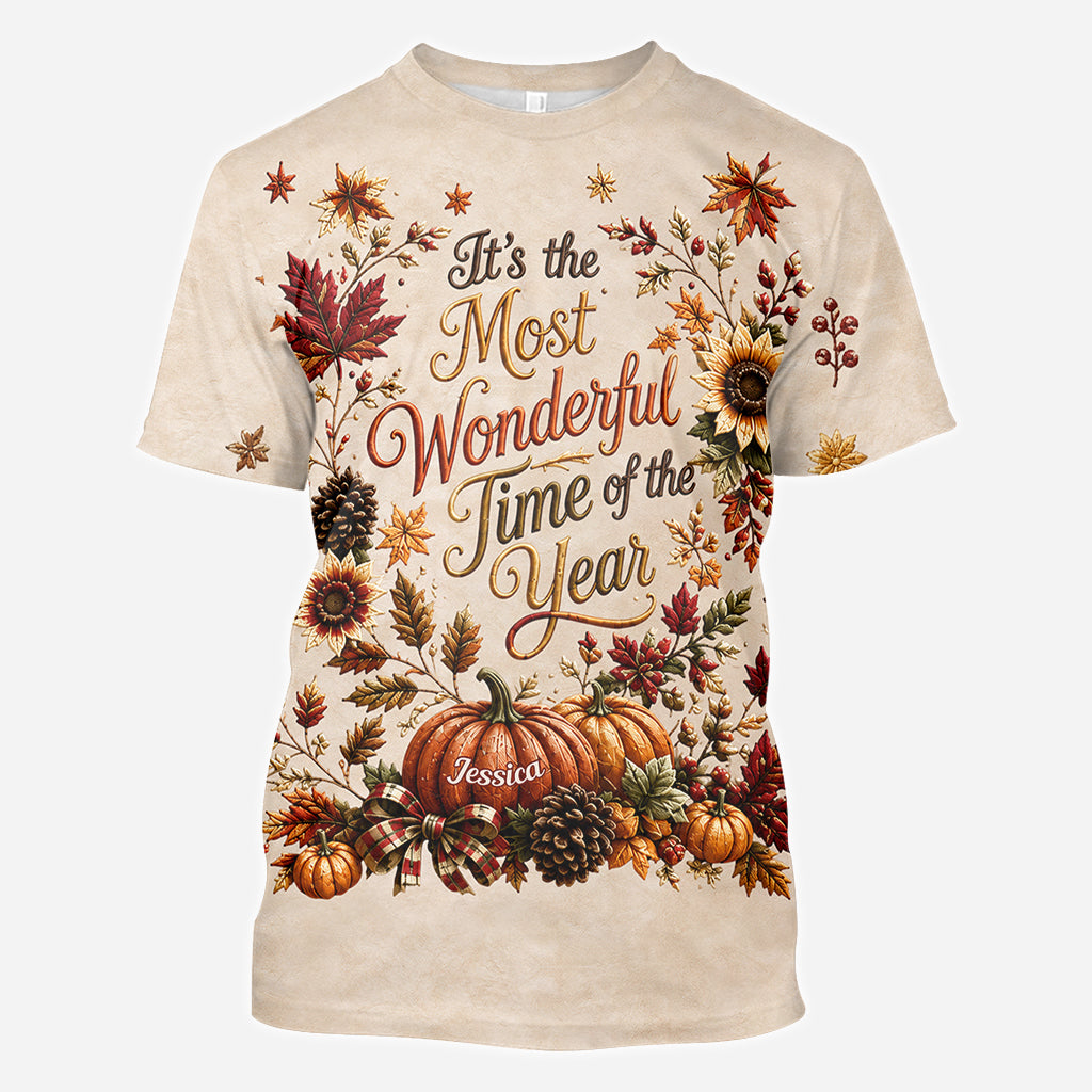 It's the Most Wonderful Time of the Year - Personalized Autumn All Over Shirt