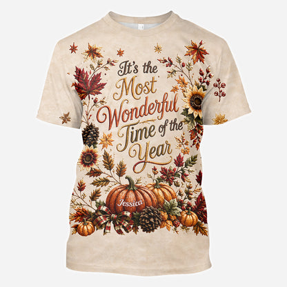 It's the Most Wonderful Time of the Year - Personalized Autumn All Over Shirt