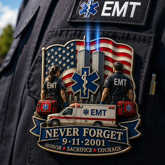EMT Never Forget 9/11 - EMT 3D Embossed Enamel Pin