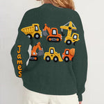 Construction Machines - Personalized Kid Cardigan Sweater