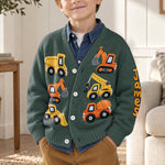 Construction Machines - Personalized Kid Cardigan Sweater