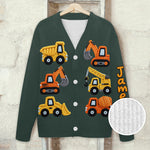 Construction Machines - Personalized Kid Cardigan Sweater