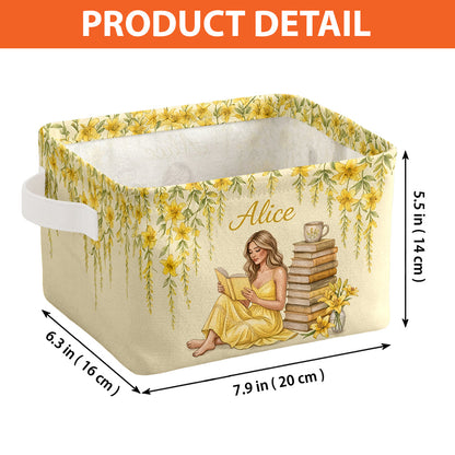 Just A Girl Who Loves Books - Personalized Book Rectangle Storage Basket