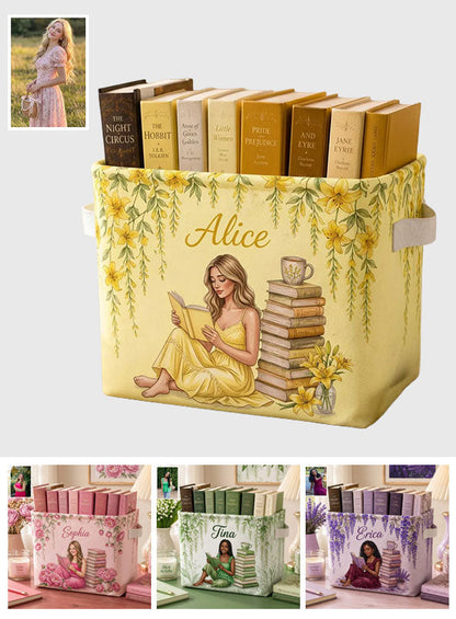 Just A Girl Who Loves Books - Personalized Book Rectangle Storage Basket