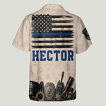 Blue Line - Personalized Police Officer Hawaiian Shirt