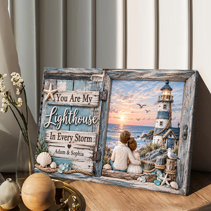 You Are My Lighthouse In Every Storm - Personalized Couple Canvas And Poster