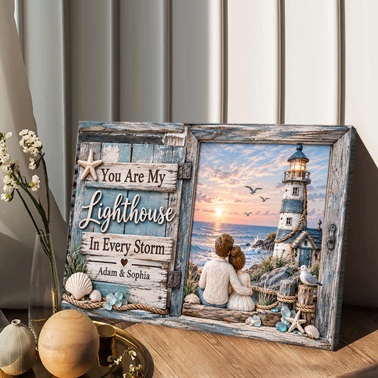 You Are My Lighthouse In Every Storm - Personalized Couple Canvas And Poster