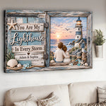 You Are My Lighthouse In Every Storm - Personalized Couple Canvas And Poster