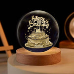 Happy Birthday - Personalized Birthday Crystal Ball Night Light