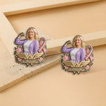 In This Fight, No One Stands Alone - Personalized Breast Cancer Awareness 3D Embossed Enamel Pin