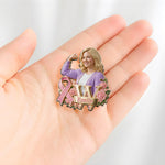 In This Fight, No One Stands Alone - Personalized Breast Cancer Awareness 3D Embossed Enamel Pin