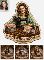 Welcome To My Happy Place - Personalized Sewing Non-Slip Tufted Rug