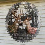 She Keeps Me Wild - Personalized Hunting 3D Printed Cut Metal Sign