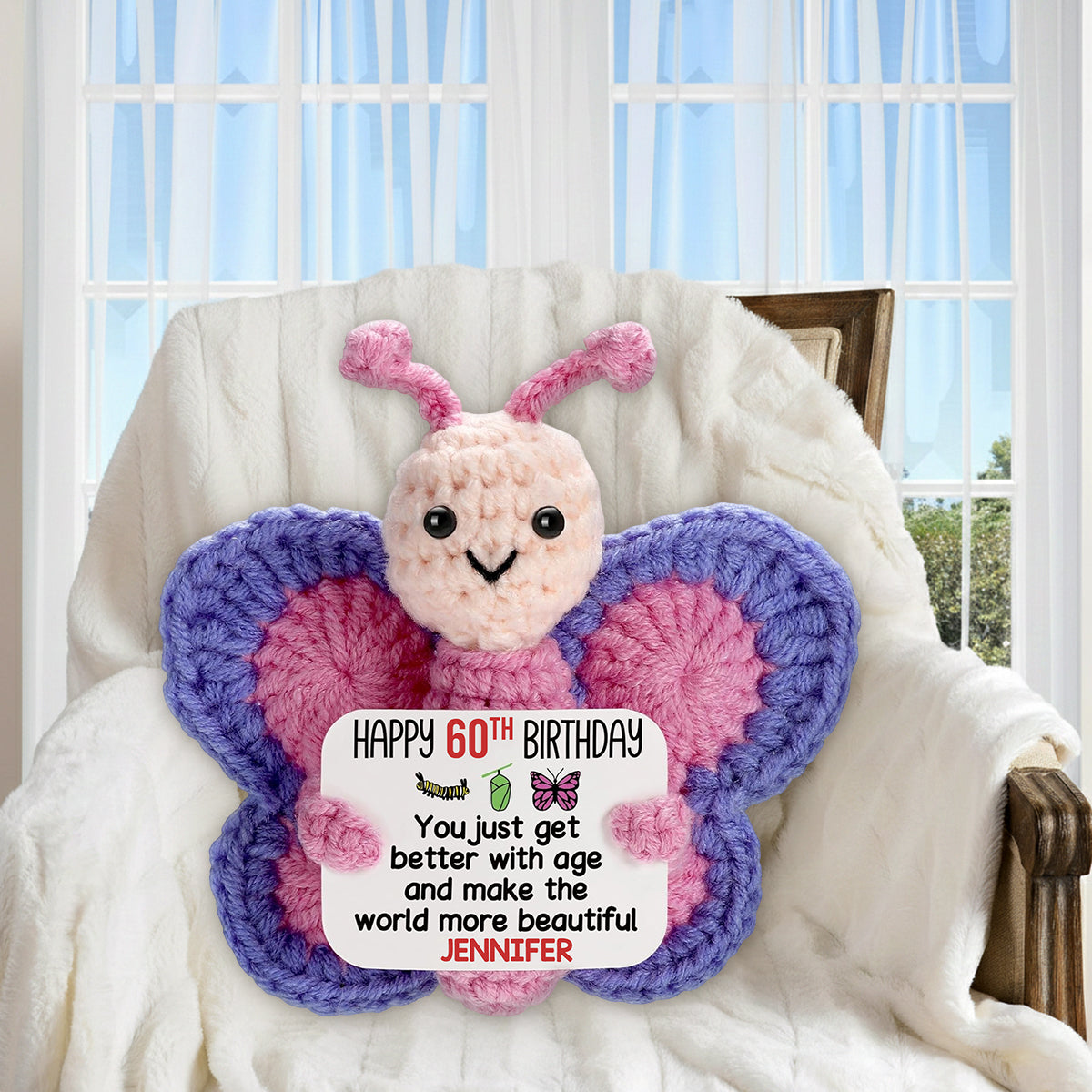 Happy Birthday - Personalized Birthday Premium Faux Fur Pillow