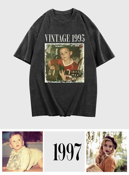 Birthday Gift - Personalized Birthday Washed T-Shirt