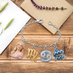 Custom You Sun, Moon & Rising Zodiac Sign - Personalized Horoscope Bracelet With Charms