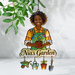 Custom Any Photo - Personalized Gardening Window Hanging Suncatcher With Charms