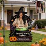 Warning Witch Property - Personalized Witch Wood Sign With Stake