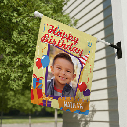 Happy Birthday - Personalized Birthday Garden Flag