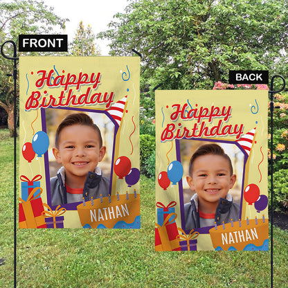 Happy Birthday - Personalized Birthday Garden Flag