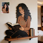 Book Worm - Personalized Book Wooden Floating Shelf