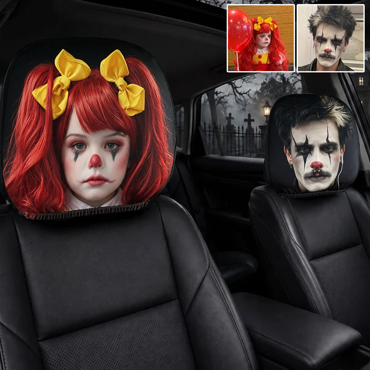 Funny Halloween - Personalized Family Car Headrest Covers