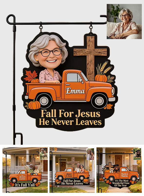 Happy Fall Y'all - Personalized Christian Wood Sign With Stake
