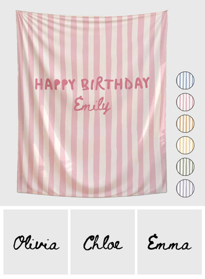 Happy Birthday - Personalized Birthday Blanket