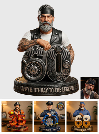 Custom Any Photo Birthday Celebration - Personalized Birthday Premium 3D Figurine