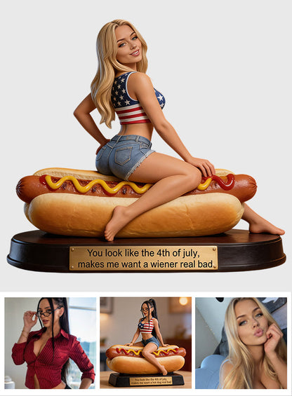 You Look Like The 4th Of July Makes Me Want A Hotdog Real Bad Spicy - Personalized Spicy Couple Premium 3D Figurine