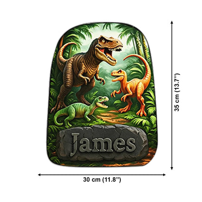 Dinosaur Back To School Gift for Kids - Personalized Kid Changeable Leather Patch Backpack