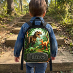 Dinosaur Back To School Gift for Kids - Personalized Kid Changeable Leather Patch Backpack