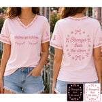 Breast Cancer Awareness, B*tches Get Stitches - Personalized Breast Cancer Awareness Fully Printed V-Neck T-Shirt