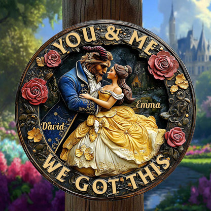 You And Me We Got This - Personalized Mouse Round Wood Sign