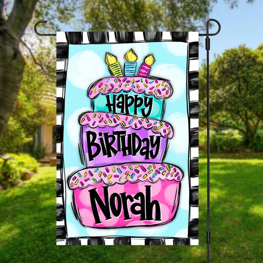 Happy Birthday - Personalized Birthday Garden Flag